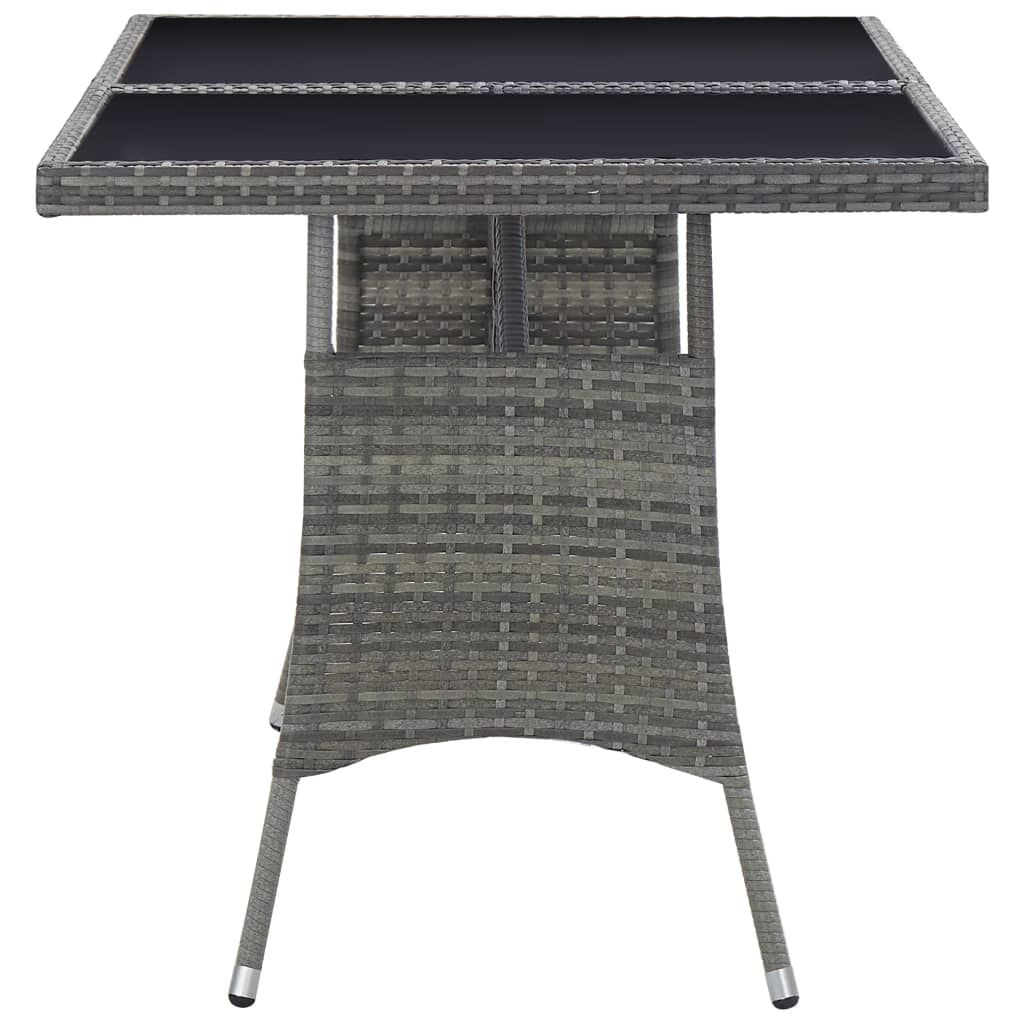 vidaXL Stół ogrodowy, szary, 140 x 80 x 74 cm, polirattan