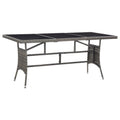 vidaXL Stół ogrodowy, szary, 170 x 80 x 74 cm, polirattan