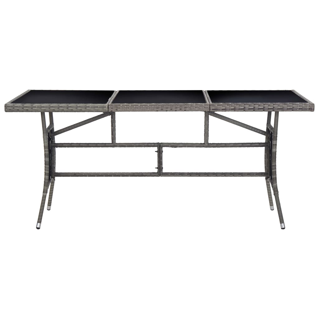 vidaXL Stół ogrodowy, szary, 170 x 80 x 74 cm, polirattan