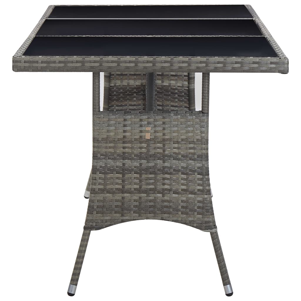 vidaXL Stół ogrodowy, szary, 170 x 80 x 74 cm, polirattan