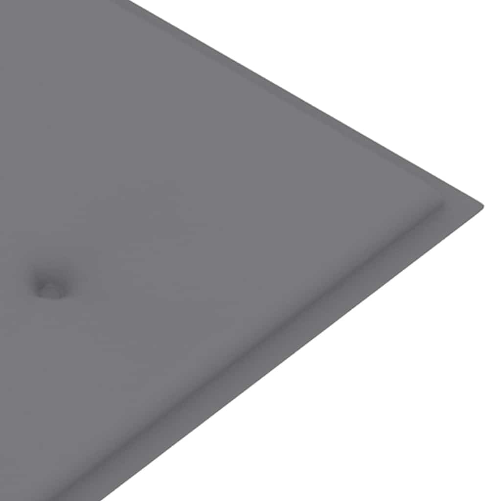 vidaXL Ławka Batavia z szara poduszką, 150 cm, lite drewno tekowe