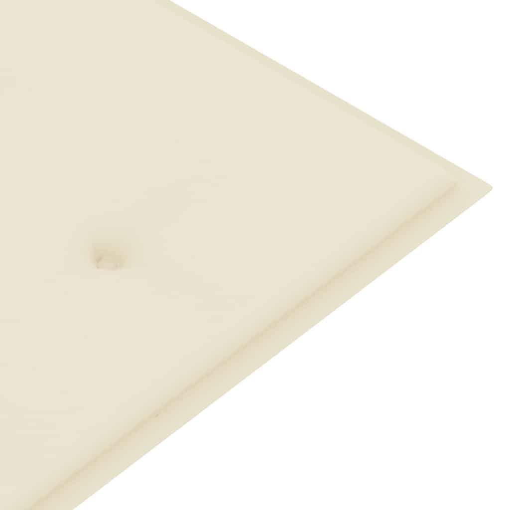 vidaXL Ławka Batavia z kremowa poduszką, 150 cm, lite drewno tekowe