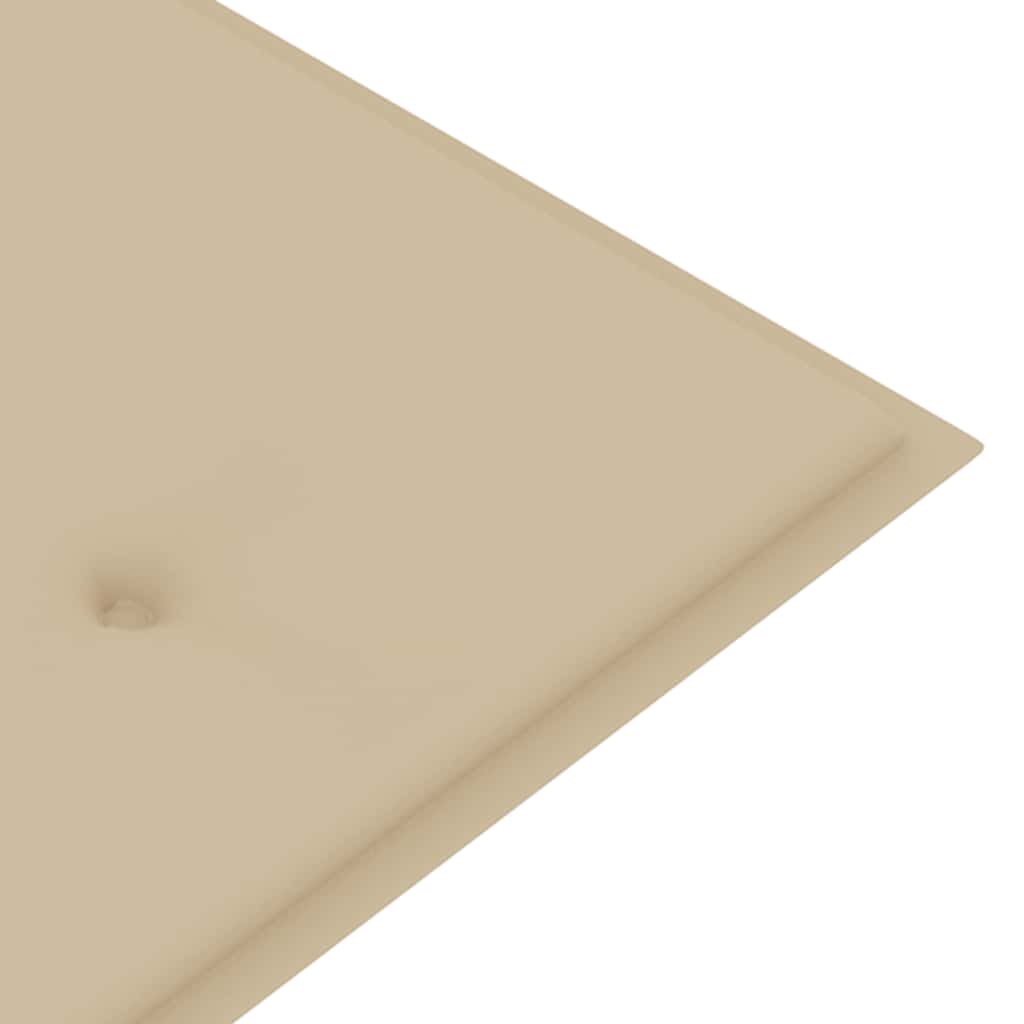 vidaXL Ławka Batavia z beżową poduszką, 150 cm, lite drewno tekowe