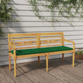 vidaXL Ławka Batavia z zielona poduszką, 150 cm, lite drewno tekowe