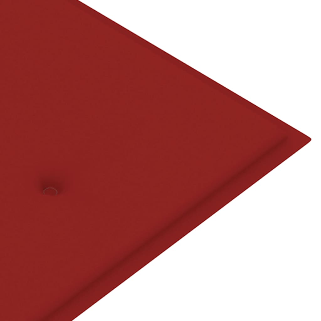 vidaXL Ławka Batavia z czerwony poduszką, 150 cm, lite drewno tekowe