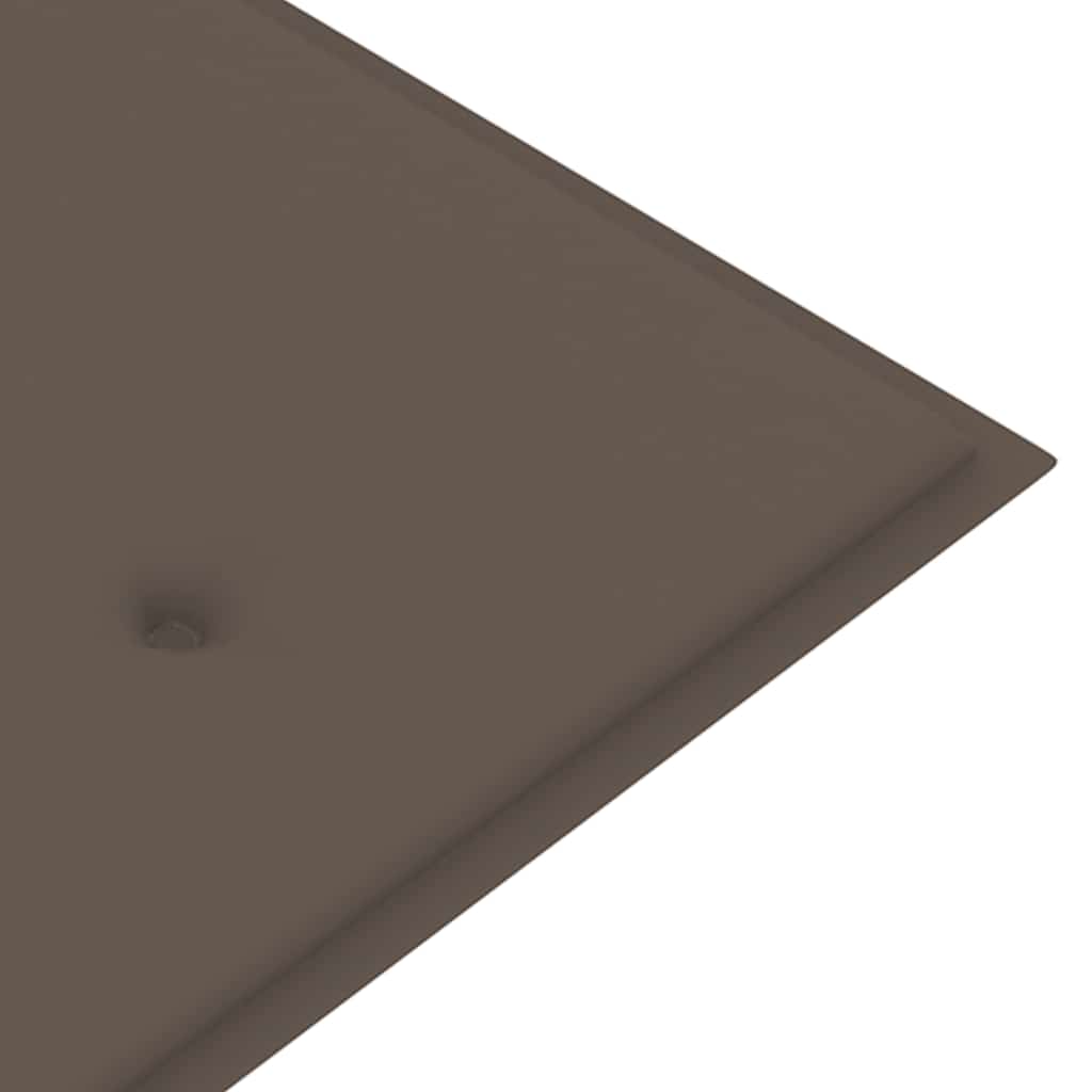 vidaXL Ławka Batavia z taupe poduszką, 150 cm, lite drewno tekowe