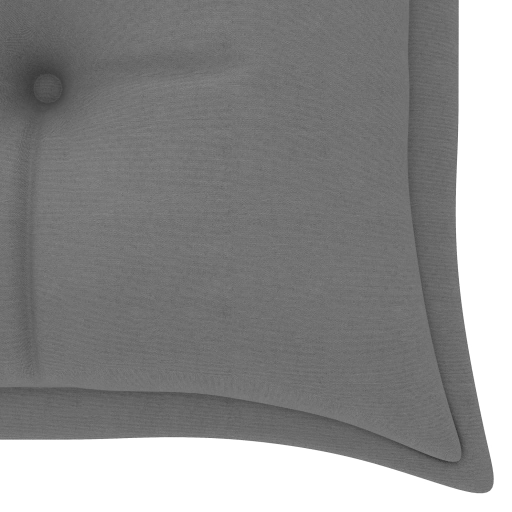 vidaXL Ławka Batavia z szara poduszką, 150 cm, lite drewno tekowe