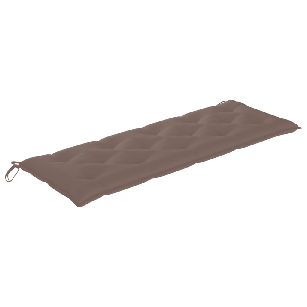 vidaXL Ławka Batavia z taupe poduszką, 150 cm, lite drewno tekowe