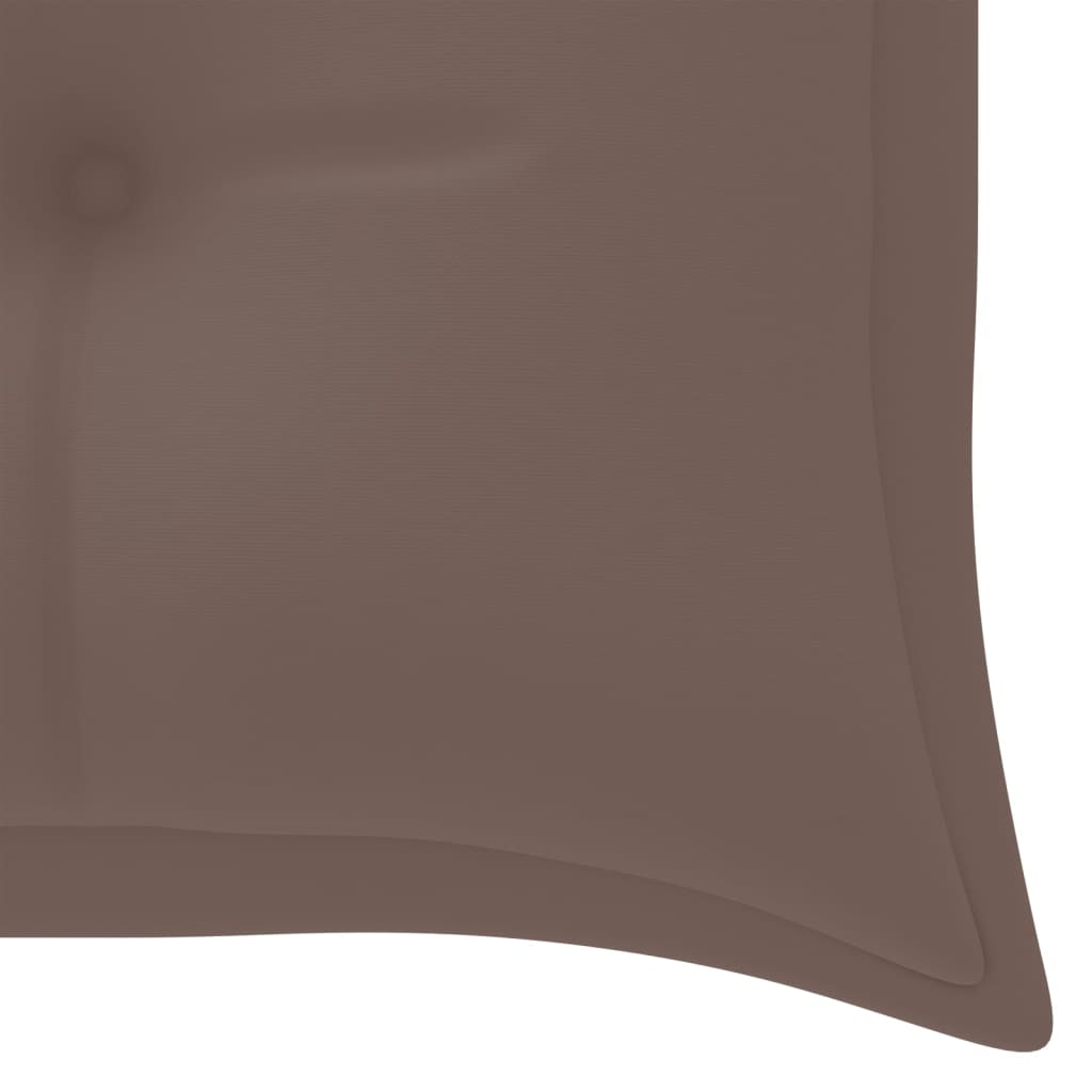 vidaXL Ławka Batavia z taupe poduszką, 150 cm, lite drewno tekowe