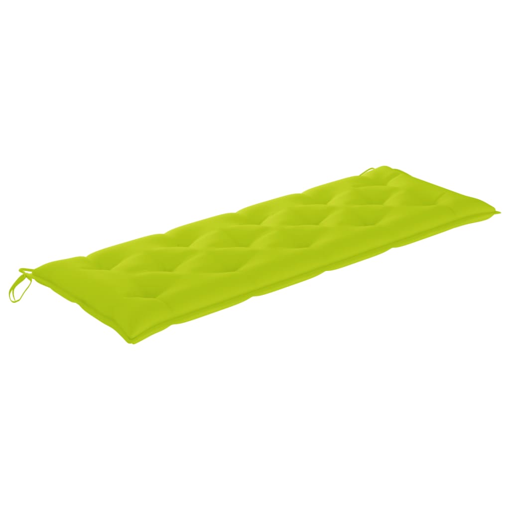 vidaXL Ławka Batavia z jasnozielony poduszką,150cm, lite drewno tekowe