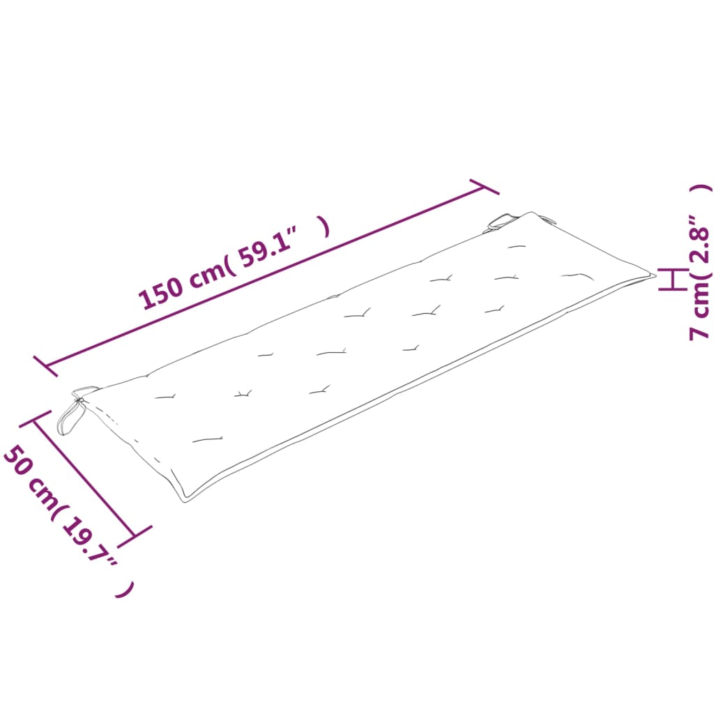 vidaXL Ławka Batavia z jasnozielony poduszką,150cm, lite drewno tekowe
