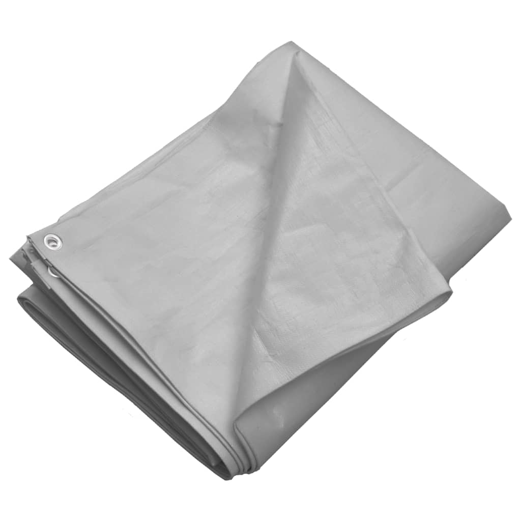 vidaXL Plandeka, 260 g/m², 6x12 m, szara, HDPE