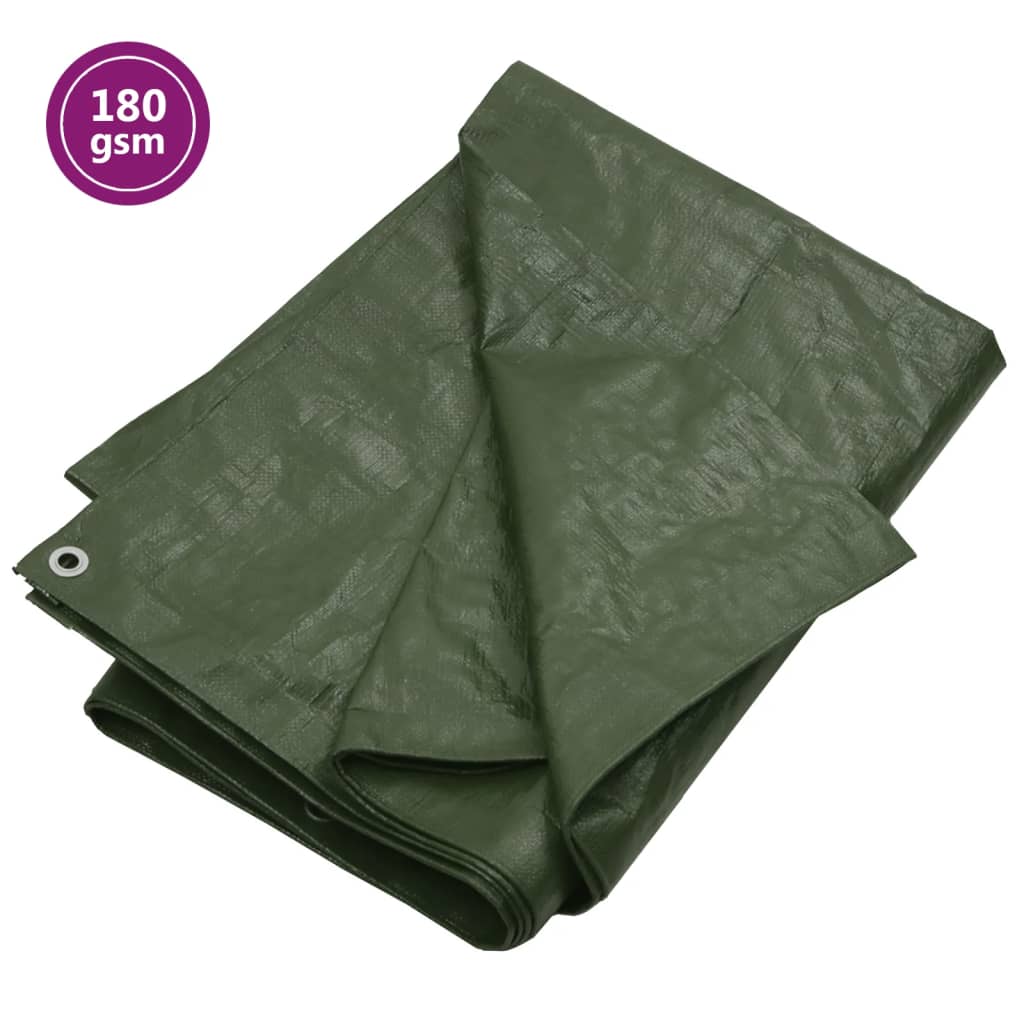 vidaXL Plandeka, 180 g/m², 3x6 m, zielona, HDPE