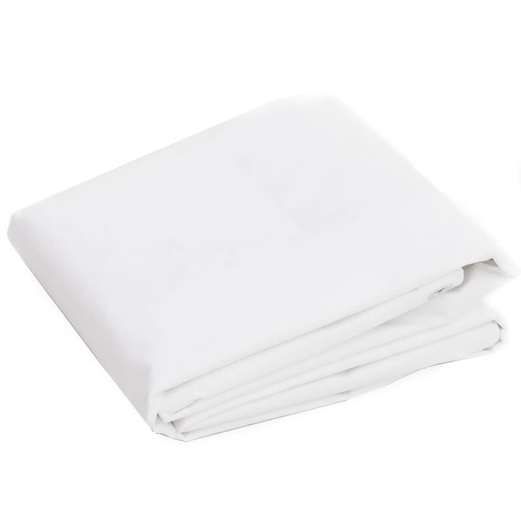 vidaXL Plandeka, 260 g/m², 6x12 m, biała, HDPE
