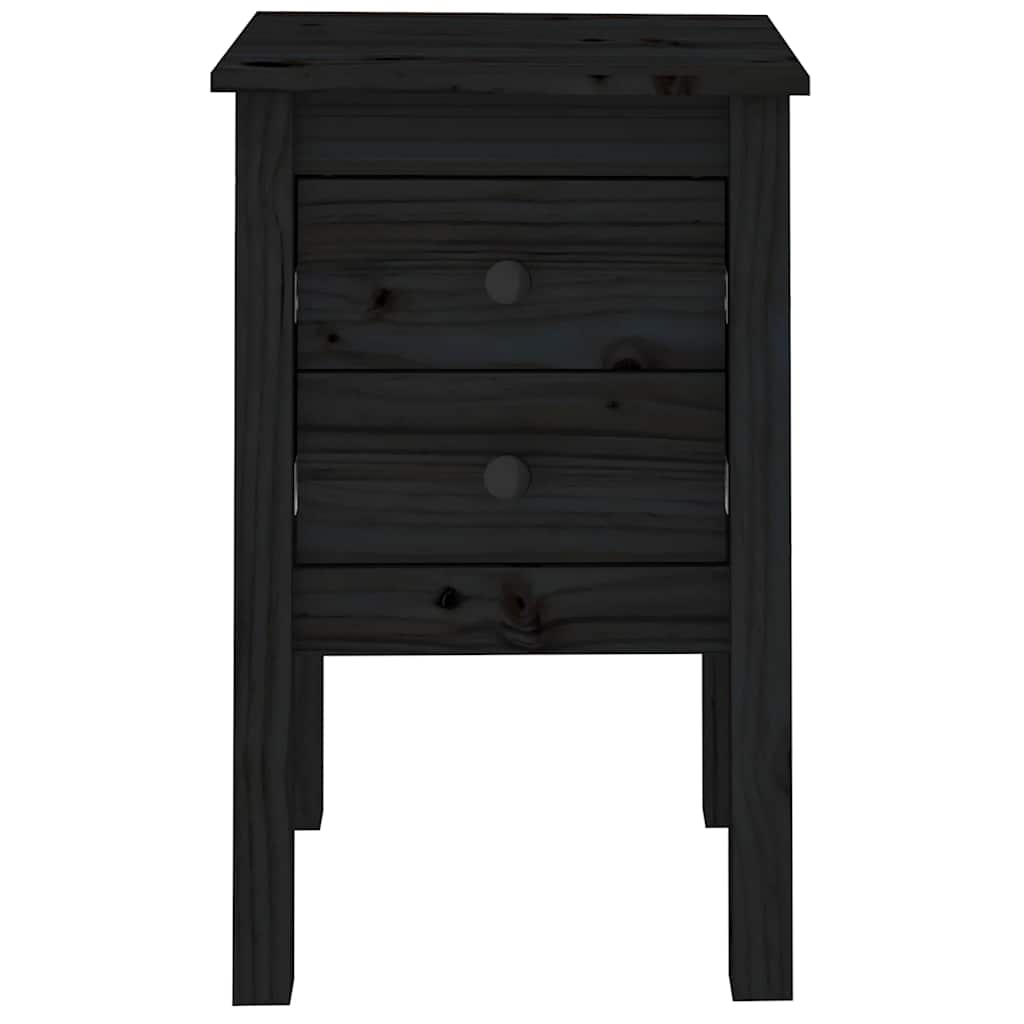 vidaXL Szafki nocne, 2 szt., czarny, 40x35x61,5cm, lite drewno sosnowe