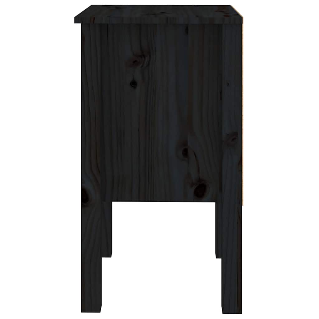 vidaXL Szafki nocne, 2 szt., czarny, 40x35x61,5cm, lite drewno sosnowe