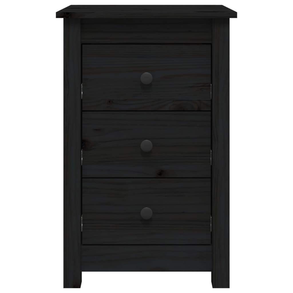 vidaXL Szafki nocne, 2 szt., czarny, 40x35x61,5cm, lite drewno sosnowe