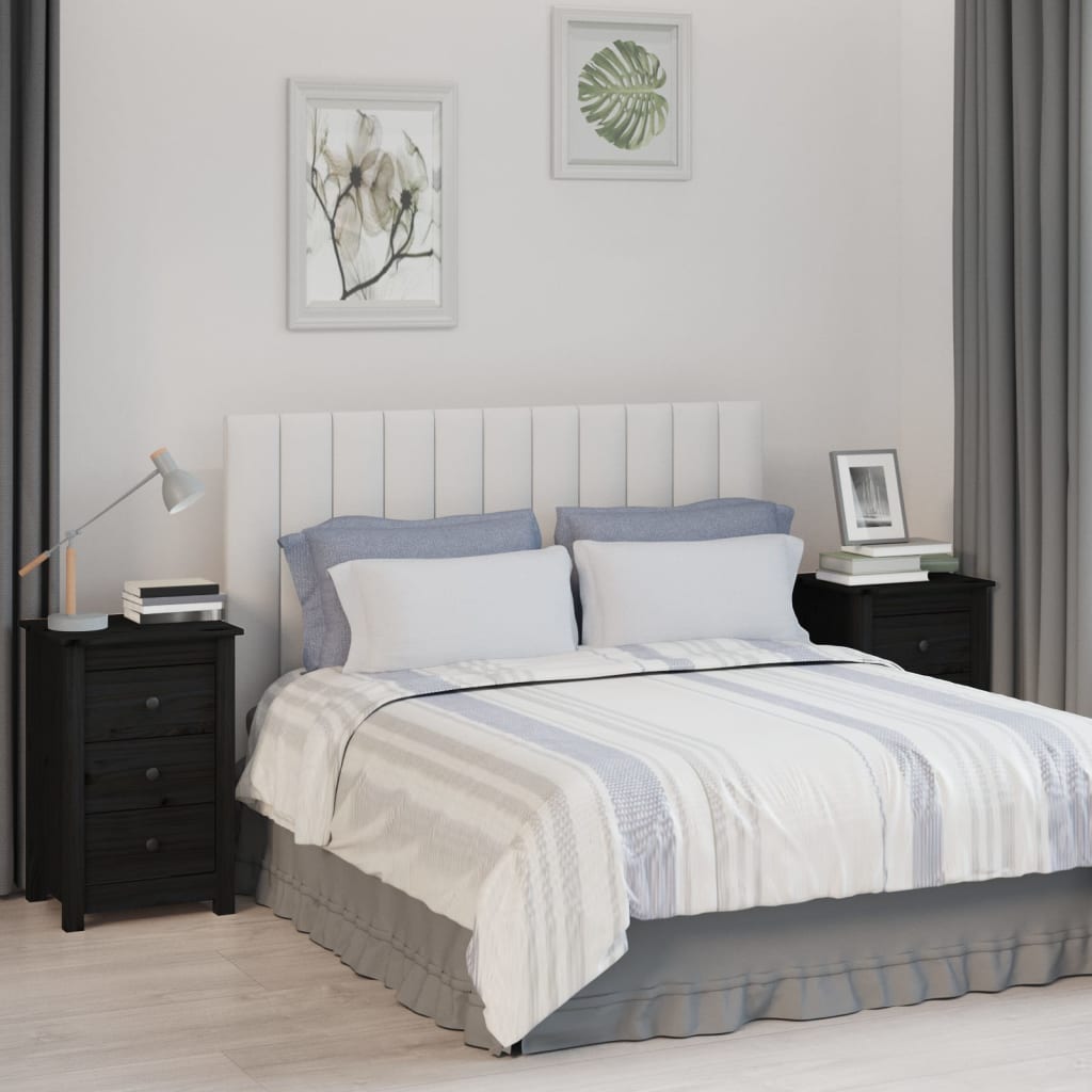 vidaXL Szafki nocne, 2 szt., czarny, 40x35x61,5cm, lite drewno sosnowe