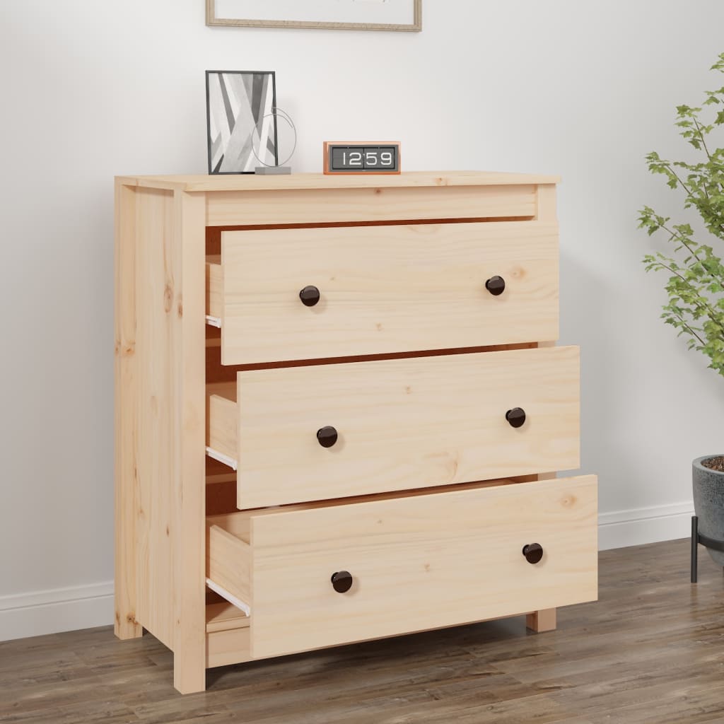 vidaXL Szafka, 70x35x80 cm, lite drewno sosnowe