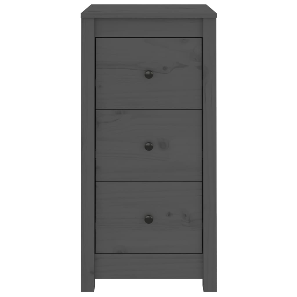 vidaXL Szafki, 2 szt., szare 40x35x80 cm, lite drewno sosnowe