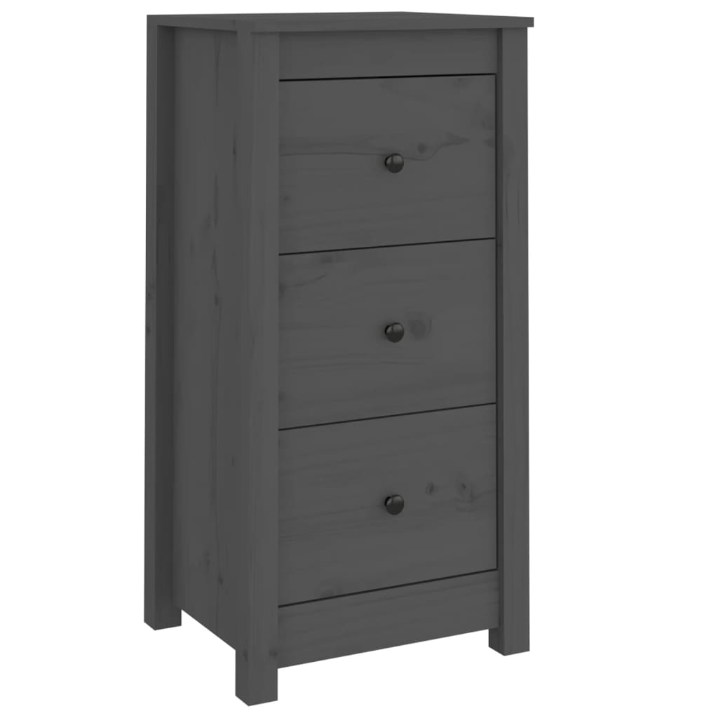 vidaXL Szafki, 2 szt., szare 40x35x80 cm, lite drewno sosnowe