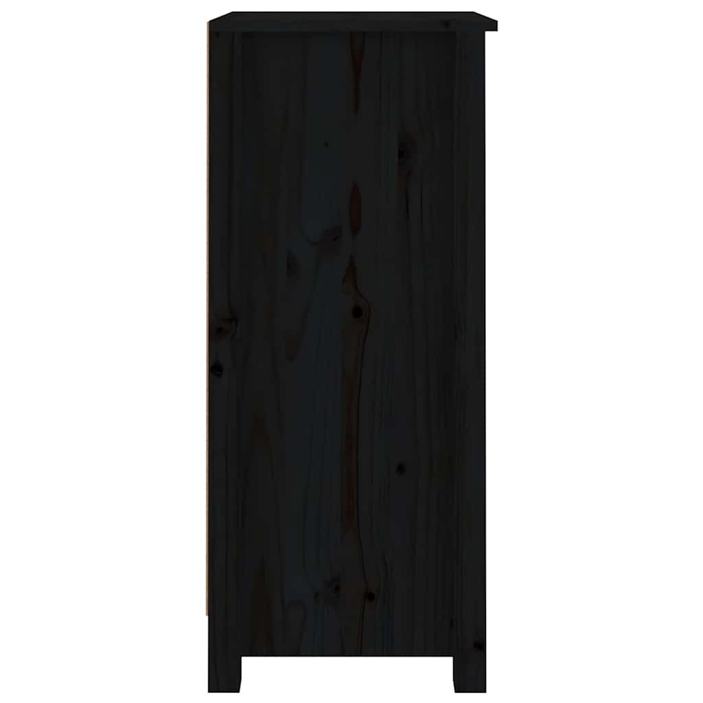 vidaXL Szafki, 2 szt., czarne, 40x35x80 cm, lite drewno sosnowe