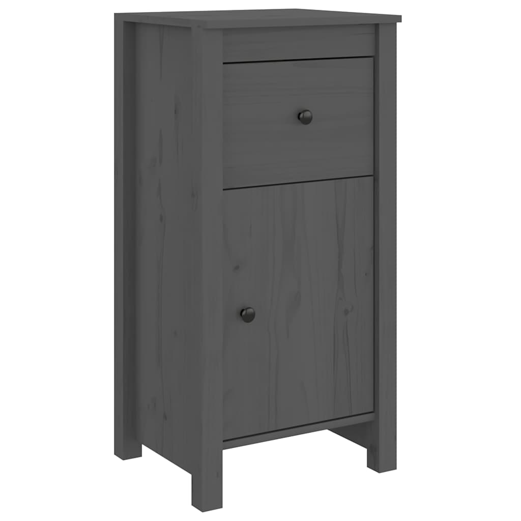 vidaXL Szafki, 2 szt., szare, 40x35x80 cm, lite drewno sosnowe