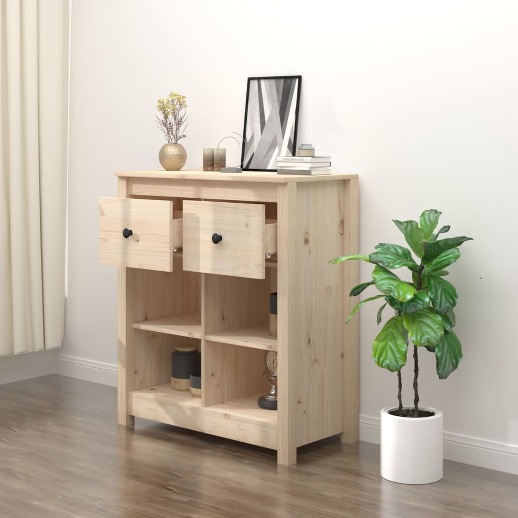 vidaXL Szafka, 70x35x80 cm, lite drewno sosnowe