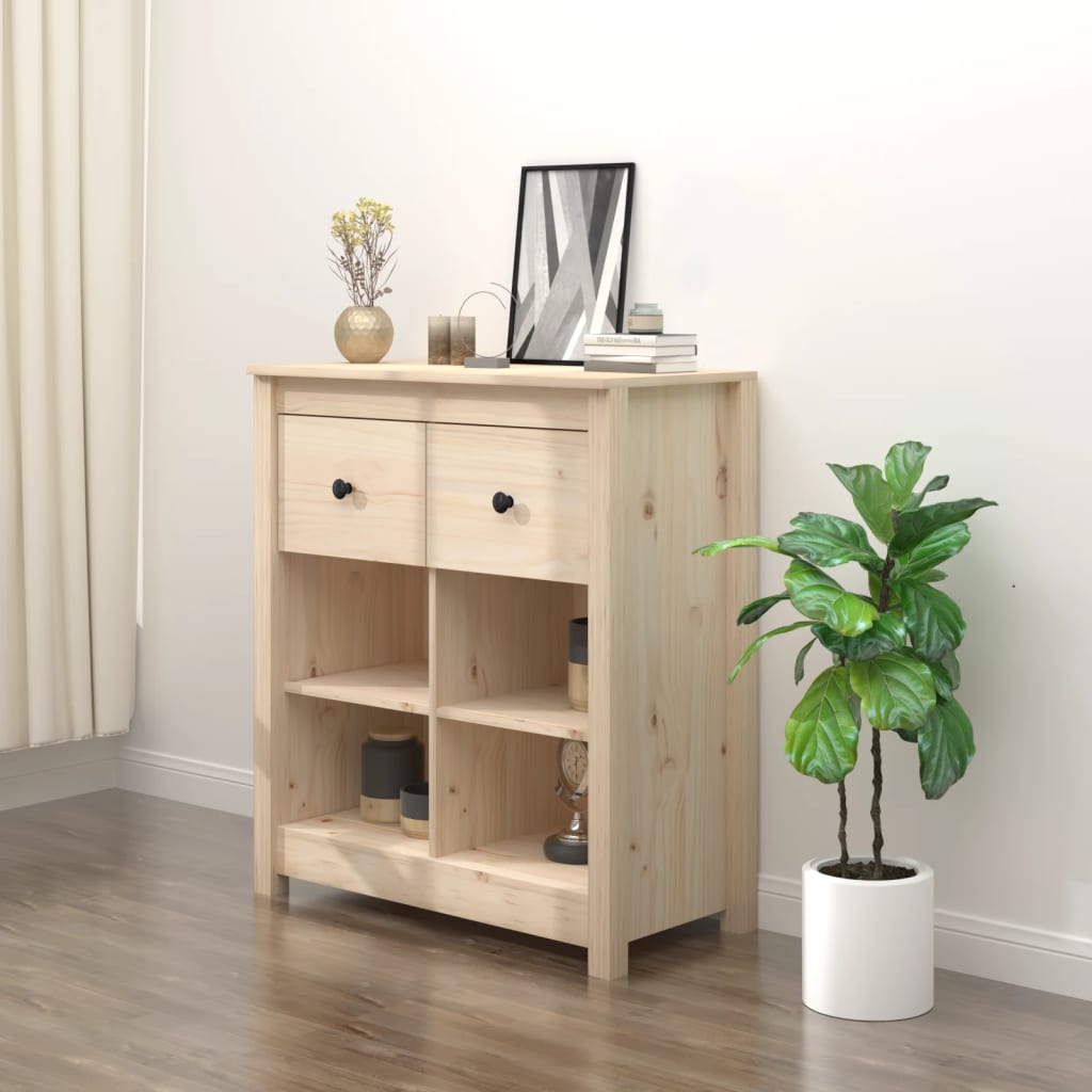 vidaXL Szafka, 70x35x80 cm, lite drewno sosnowe