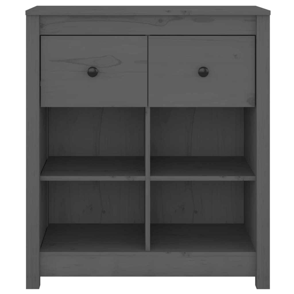 vidaXL Szafka, szara, 70x35x80 cm, lite drewno sosnowe