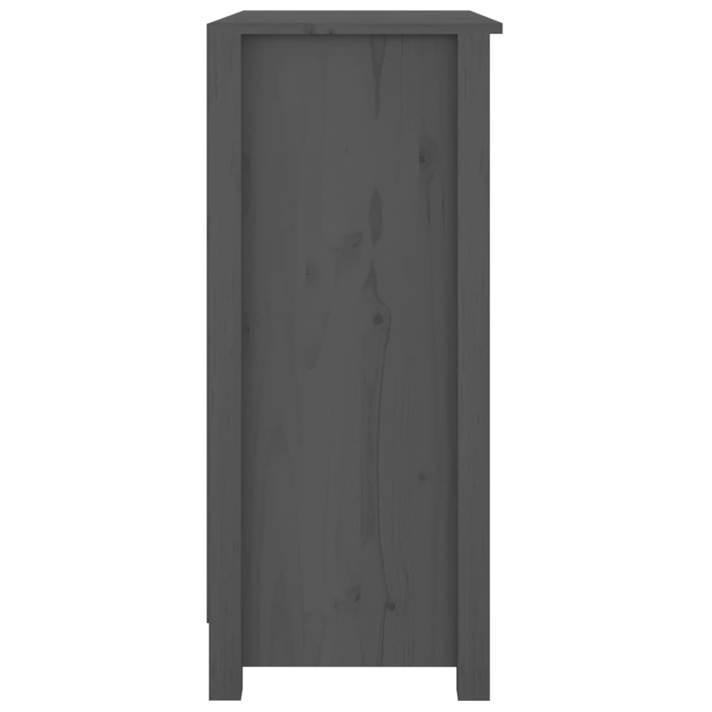 vidaXL Szafka, szara, 70x35x80 cm, lite drewno sosnowe