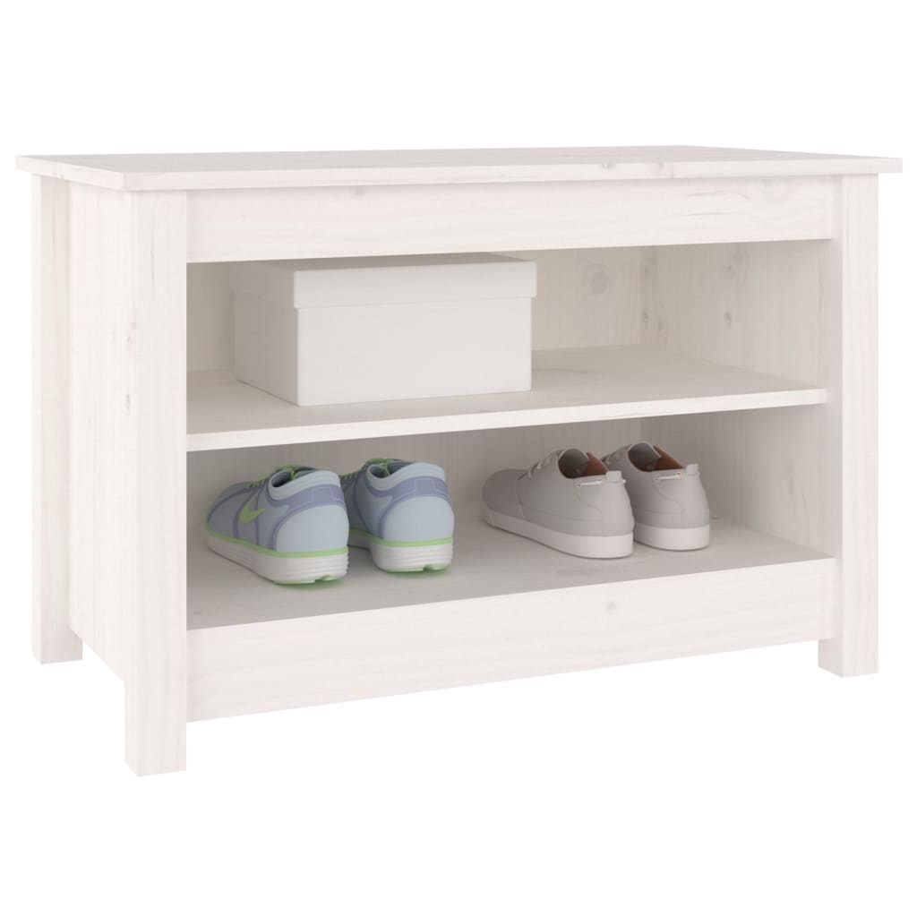 vidaXL Szafka na buty, biała, 70x38x45,5 cm, drewno sosnowe