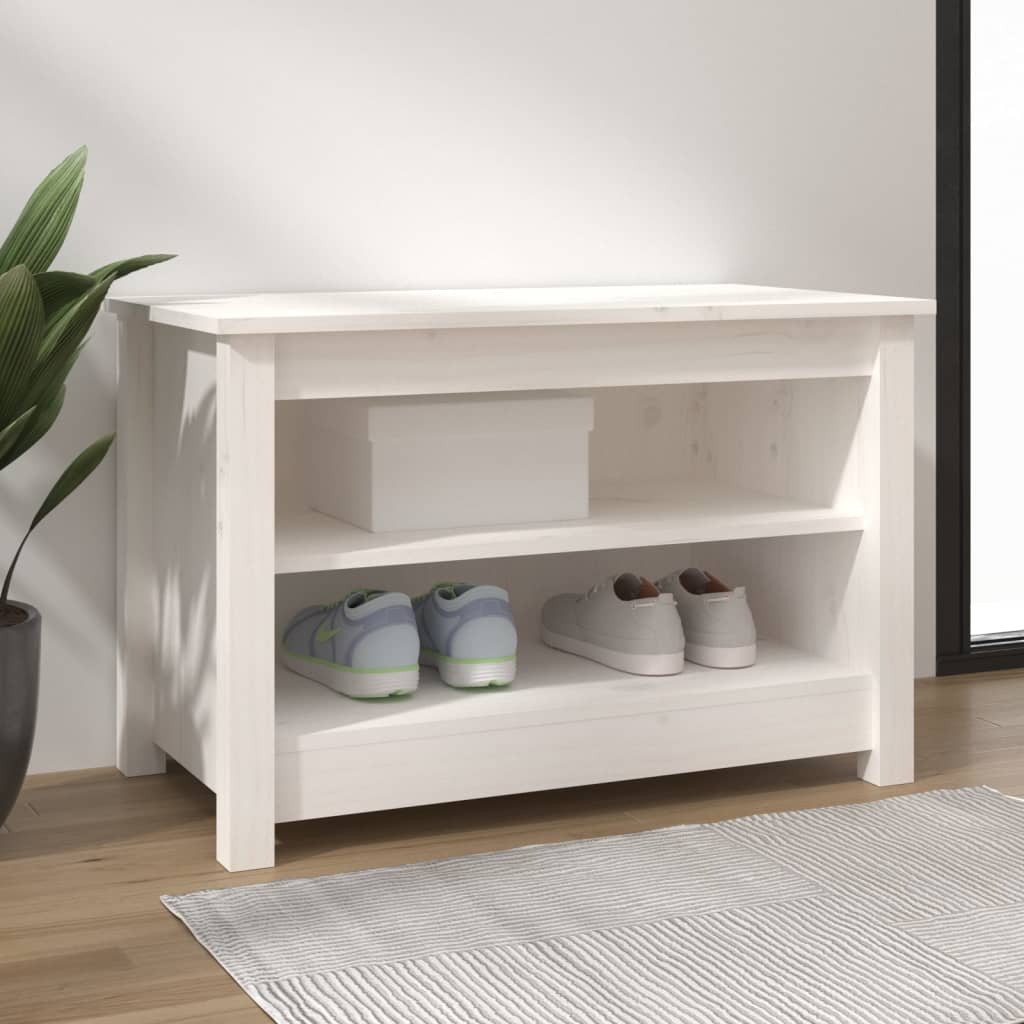 vidaXL Szafka na buty, biała, 70x38x45,5 cm, drewno sosnowe