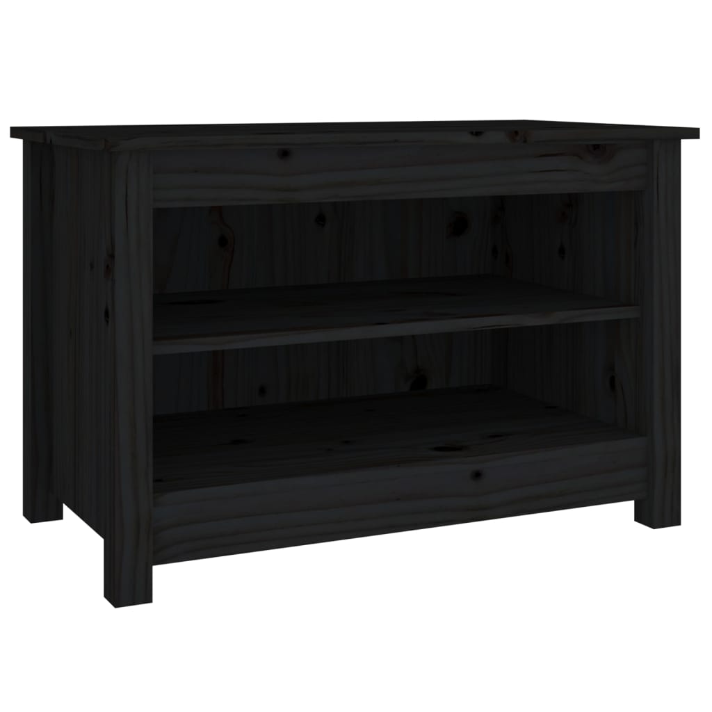 vidaXL Szafka na buty, czarna, 70x38x45,5 cm, drewno sosnowe