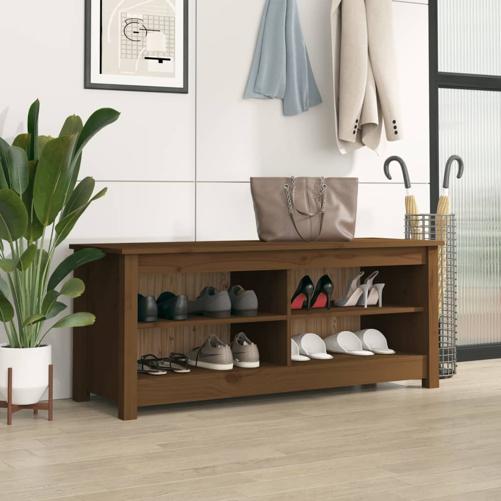 vidaXL Szafka na buty, miodowy brąz, 110x38x45,5 cm, drewno sosnowe