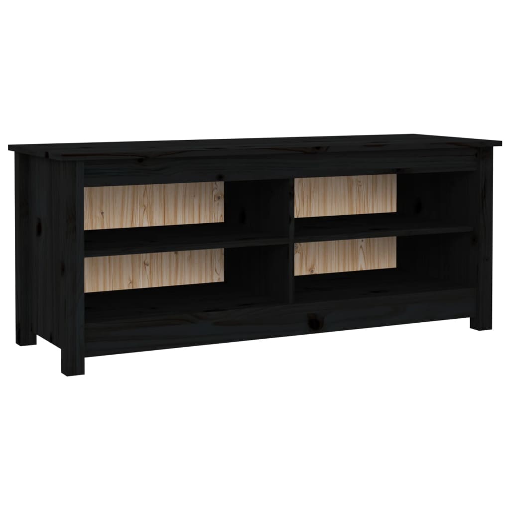 vidaXL Szafka na buty, czarna, 110x38x45,5 cm, drewno sosnowe