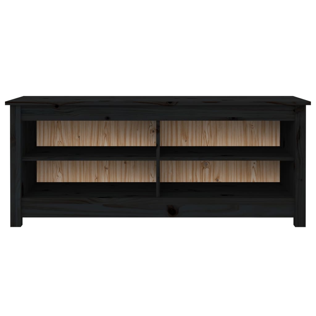vidaXL Szafka na buty, czarna, 110x38x45,5 cm, drewno sosnowe