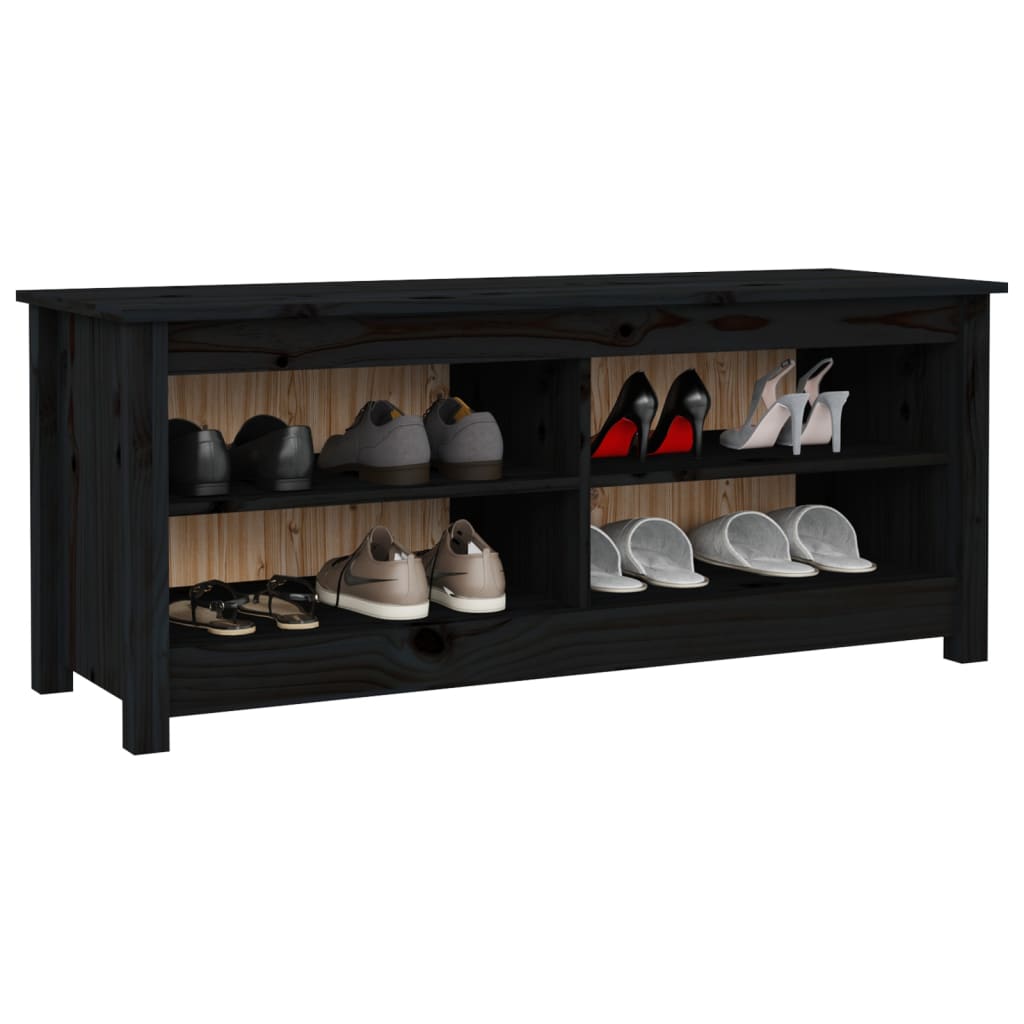 vidaXL Szafka na buty, czarna, 110x38x45,5 cm, drewno sosnowe