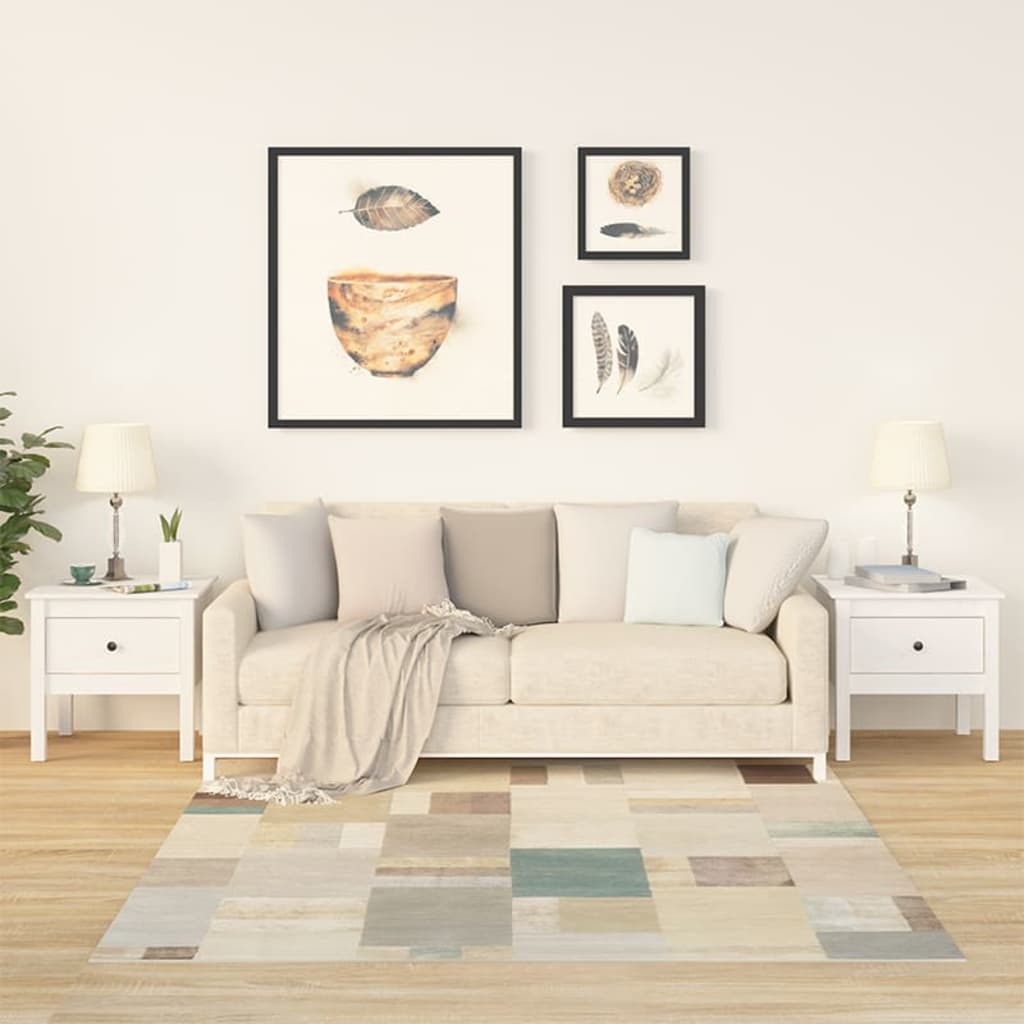 vidaXL Stoliki boczne, 2 szt., białe, 50x50x49 cm, lite drewno sosnowe