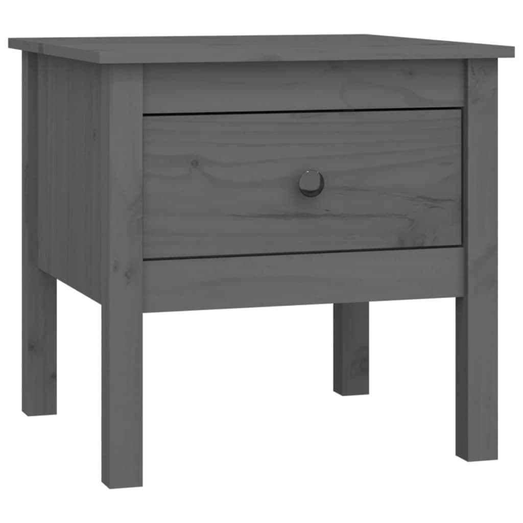vidaXL Stoliki boczne, 2 szt., szare, 50x50x49 cm, lite drewno sosnowe