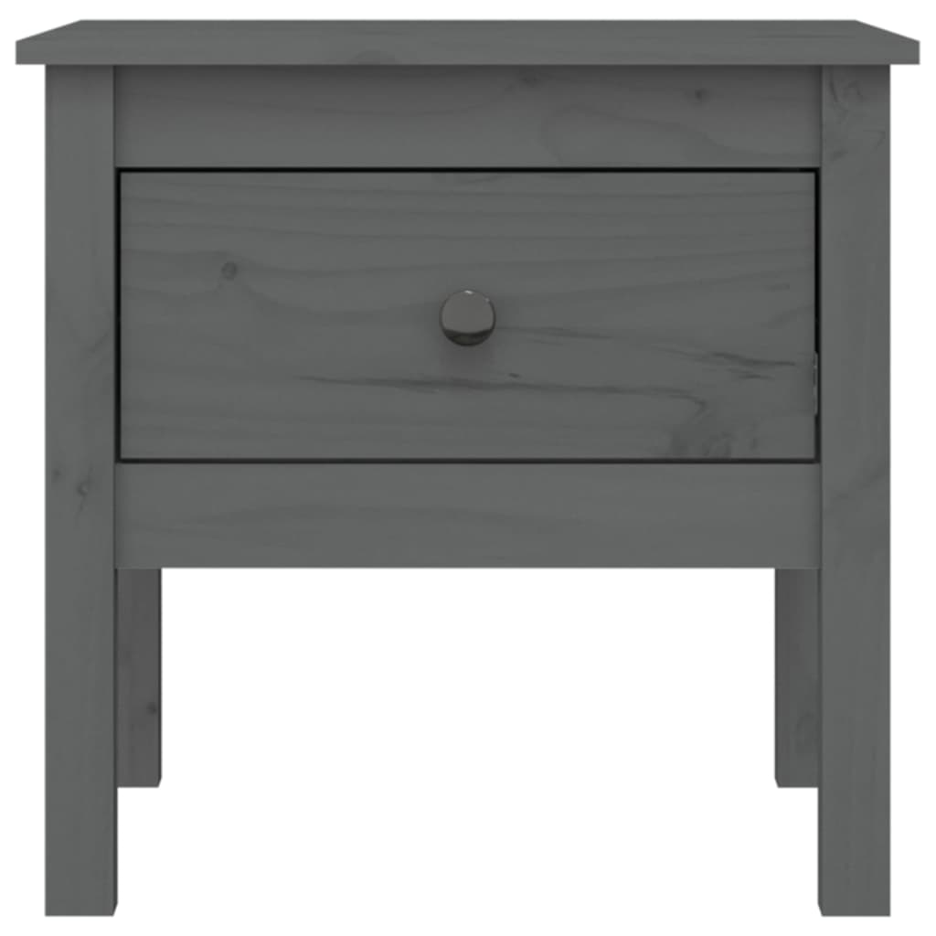 vidaXL Stoliki boczne, 2 szt., szare, 50x50x49 cm, lite drewno sosnowe
