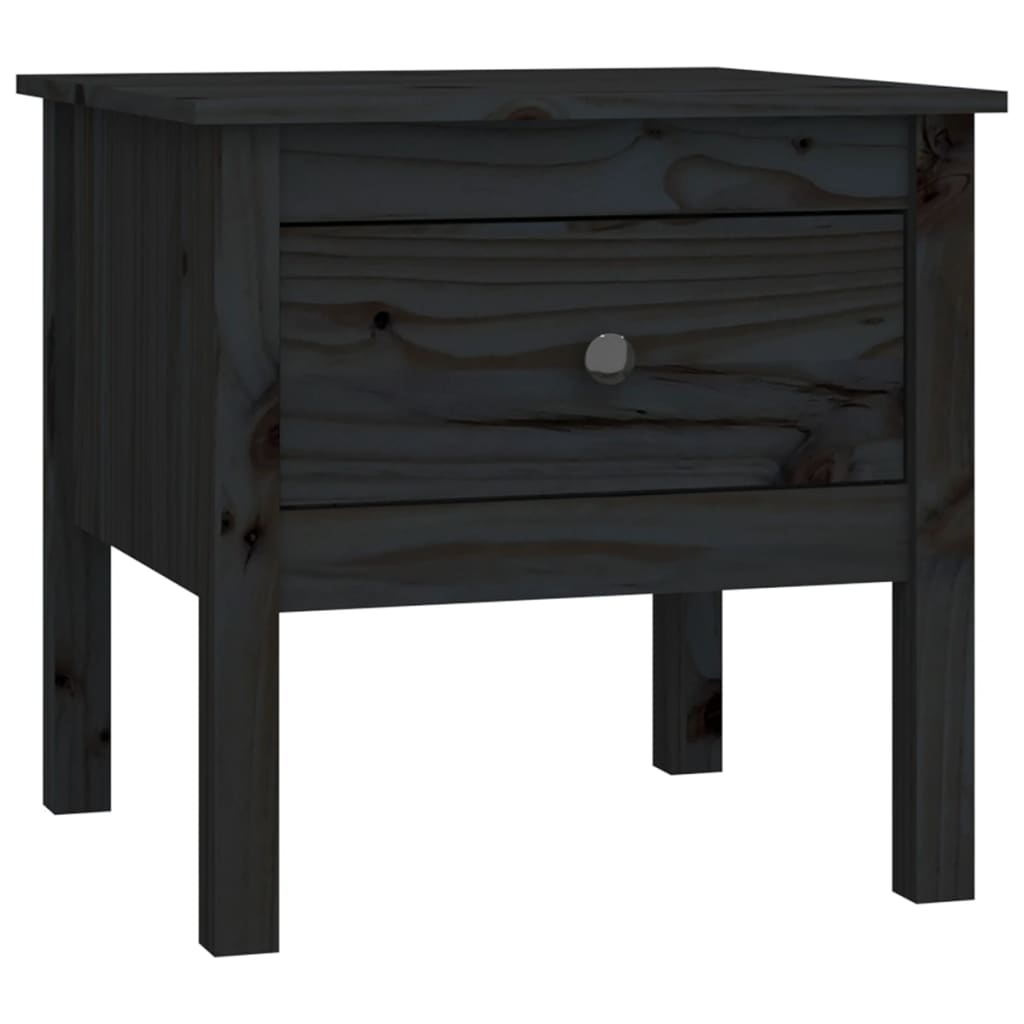 vidaXL Stoliki boczne, 2 szt., czarne, 50x50x49 cm, drewno sosnowe