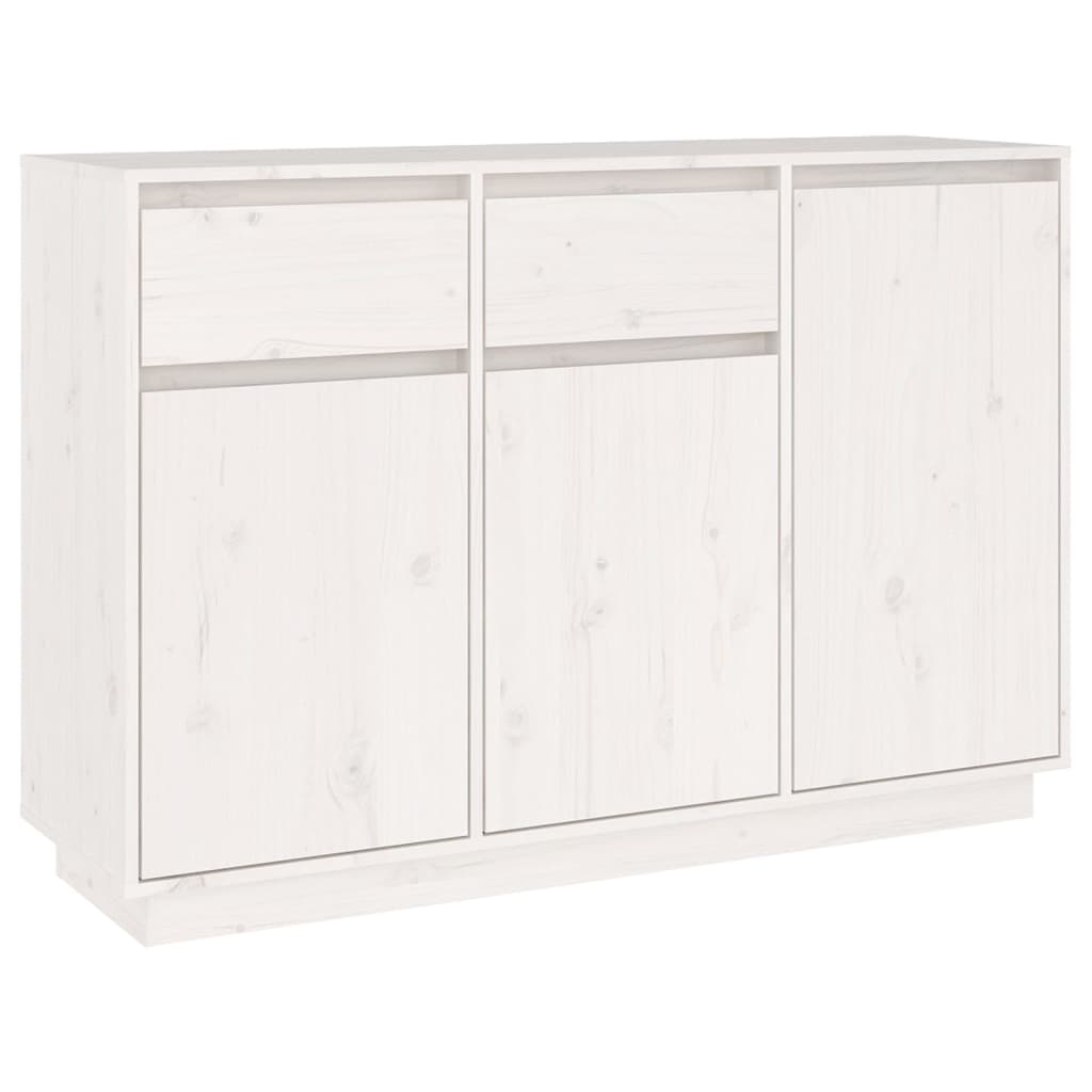 vidaXL Szafka, biała, 110x34x75 cm, lite drewno sosnowe