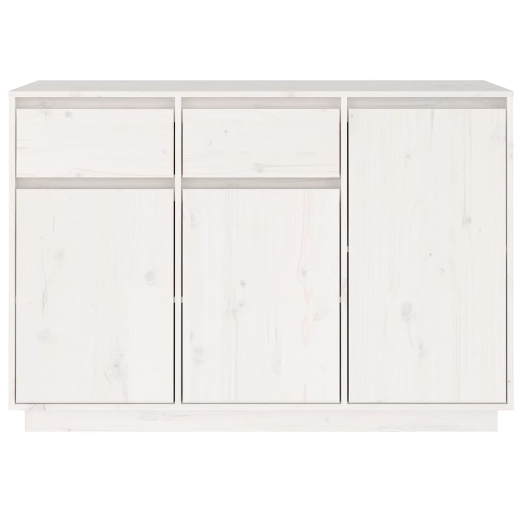 vidaXL Szafka, biała, 110x34x75 cm, lite drewno sosnowe
