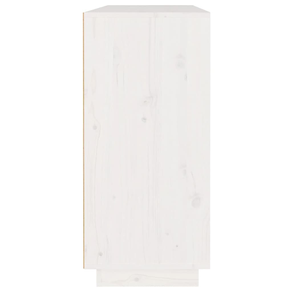 vidaXL Szafka, biała, 110x34x75 cm, lite drewno sosnowe
