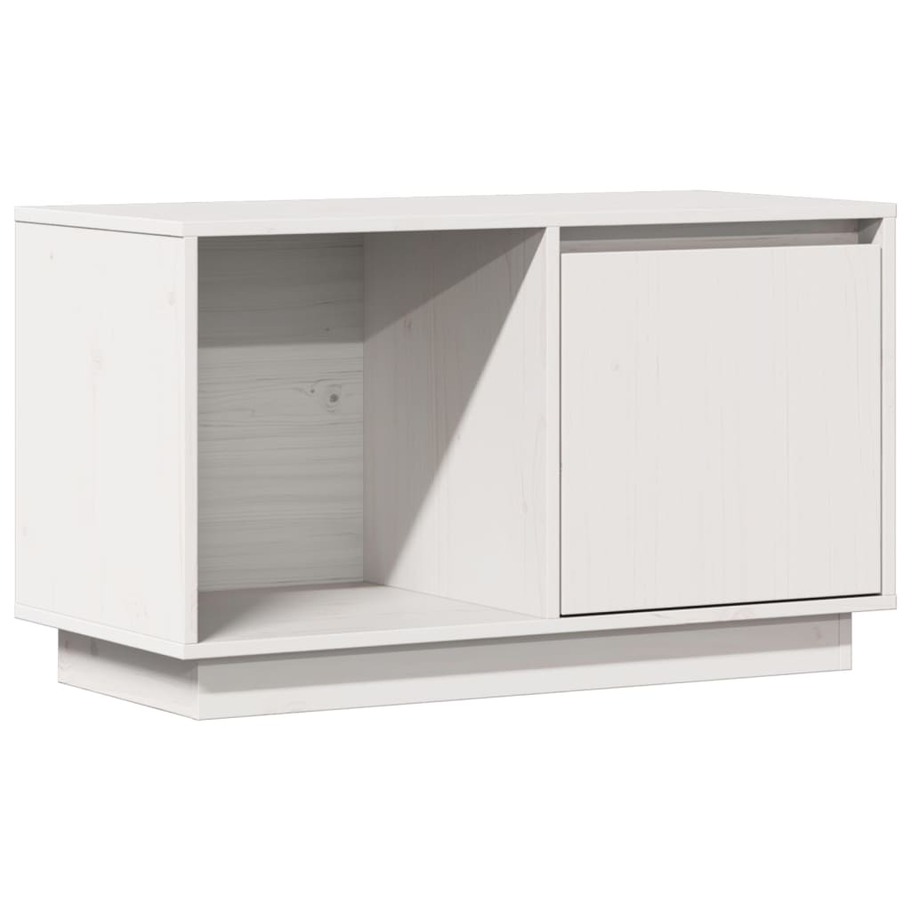 vidaXL Szafka pod telewizor, biała, 74x35x44 cm, lite drewno sosnowe
