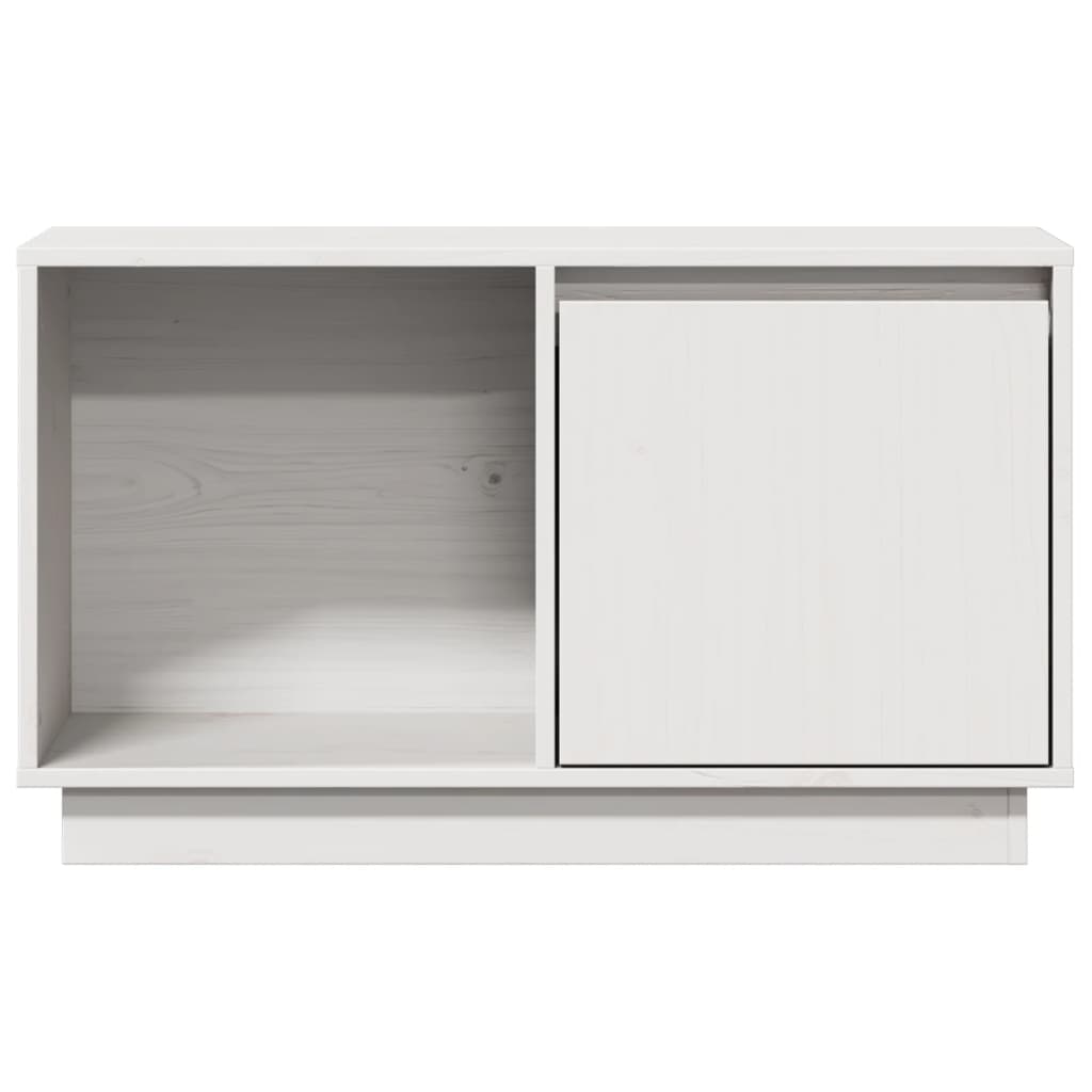 vidaXL Szafka pod telewizor, biała, 74x35x44 cm, lite drewno sosnowe