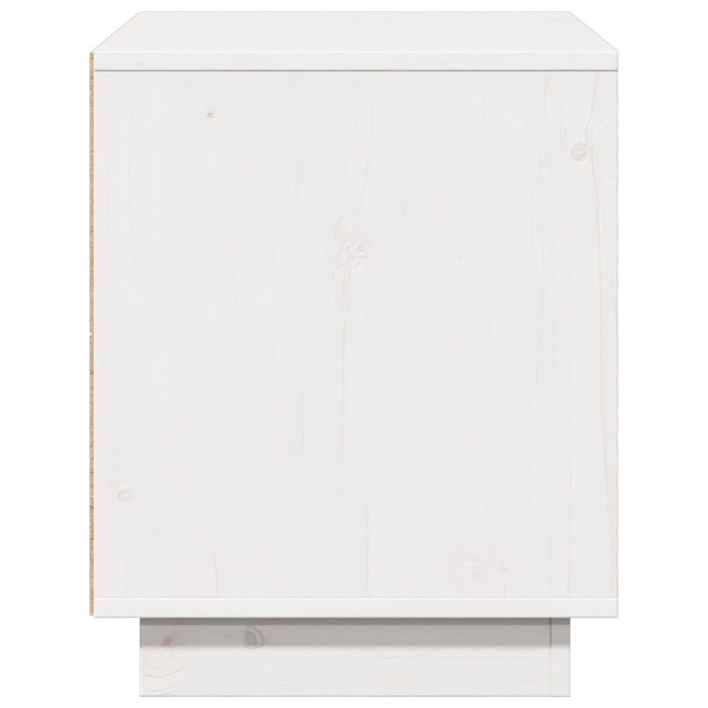 vidaXL Szafka pod telewizor, biała, 74x35x44 cm, lite drewno sosnowe