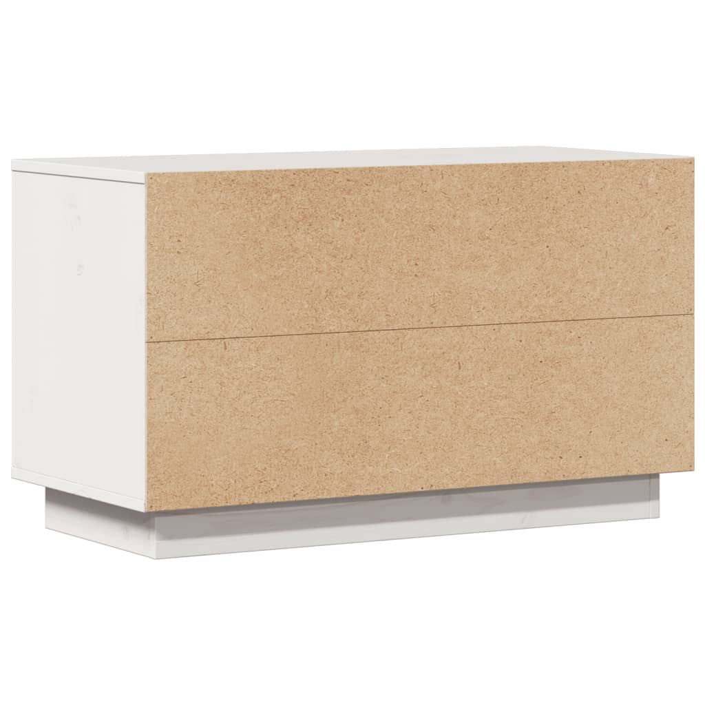 vidaXL Szafka pod telewizor, biała, 74x35x44 cm, lite drewno sosnowe