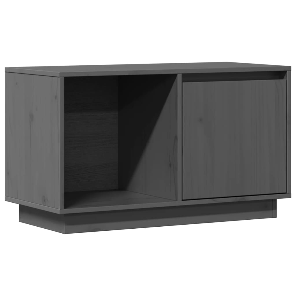 vidaXL Szafka pod telewizor, szara, 74x35x44 cm, lite drewno sosnowe